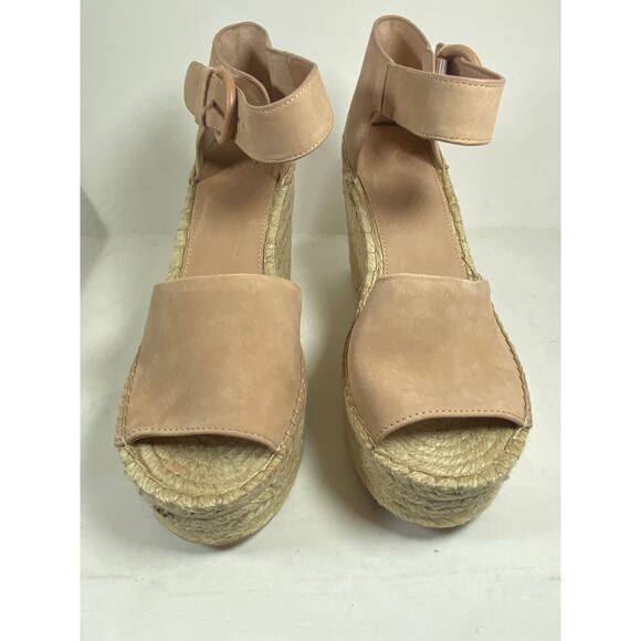 Marc Fisher Alida Light Pink Suede Espadrille Wedge Sandals NEW Women's 9.5M - Picture 1 of 10